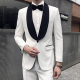 Men Tuxedo the Gooomsman Suit Autumn Men White Suit Evening Dress Groom Wedding Party Slim Fit