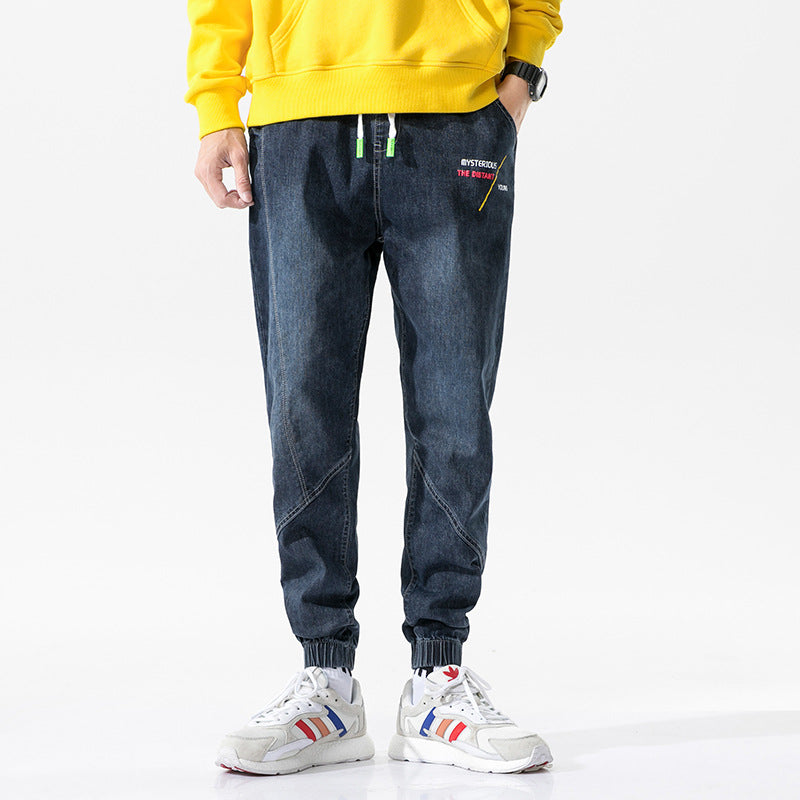 Men's Jeans Fall plus Size Retro Sports Long Loose Trousers Men Jeans