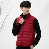 Doudoune Men's Stand Collar Vest Seamless Fabric down Jacket Vest plus Size Coat