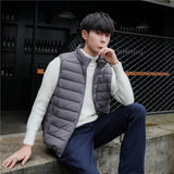 Doudoune Men's Stand Collar Vest Seamless Fabric down Jacket Vest plus Size Coat