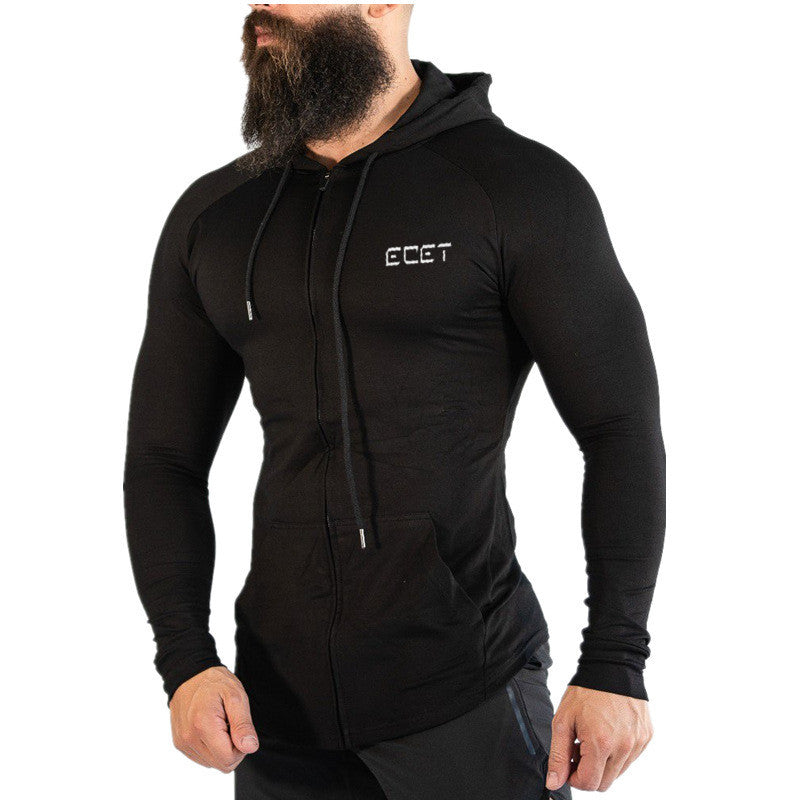 Gyms Fitness Men Sports Hoodie Bodybuilding Workout Jogging Men's Athletic Sweatshirts Men's Fitness Sports and Leisure Running Training Cotton Slim Fit Hooded Long Sleeve Sweater