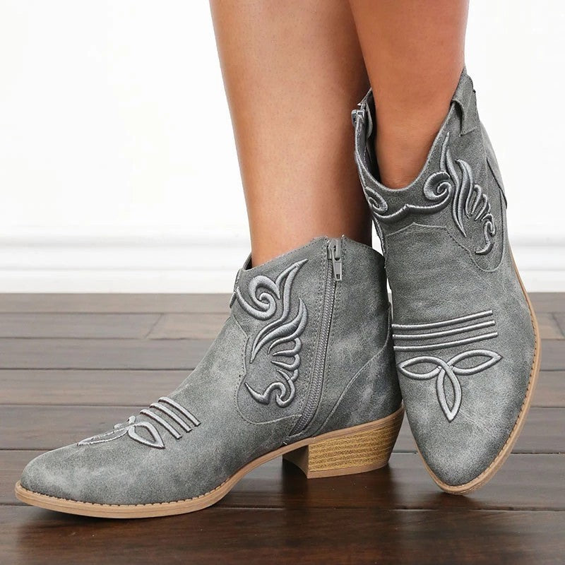 Coachella Ankle Boots Short Autumn and Winter Embroidery Dr. Martens Boots