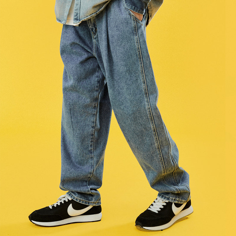 Jeans Men plus Size Retro Sports Trousers Baggy Straight Trousers Men's Clothing Men Denim Pants