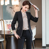 Women Pants Suit Uniform Designs Formal Style Office Lady Bussiness Attire White Career Spring And Autumn Fashion Long Sleeve Suit Work Clothes