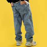 Jeans Men plus Size Retro Sports Trousers Baggy Straight Trousers Men's Clothing Men Denim Pants
