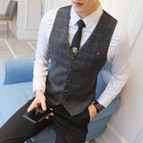 Tuxedo Vests Suit Vest Spring and Autumn Thin Casual Handsome Men's Suit Vest