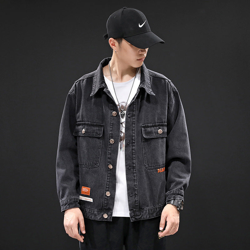 Men's Autumn Denim Jacket Jacket Men's Coat plus Size Loose Retro Sports Casual Jacket Men Jeans