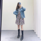 Pearl Jean Jacket Spring Coat Women's Nail Pearl Style Loose Washed-out Jacket Top