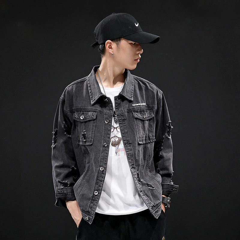 Men's Clothing Fall plus Size Retro Sports Casual Top Jacket Coat Male Men Jeans