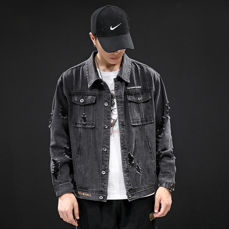 Men's Clothing Fall plus Size Retro Sports Casual Top Jacket Coat Male Men Jeans