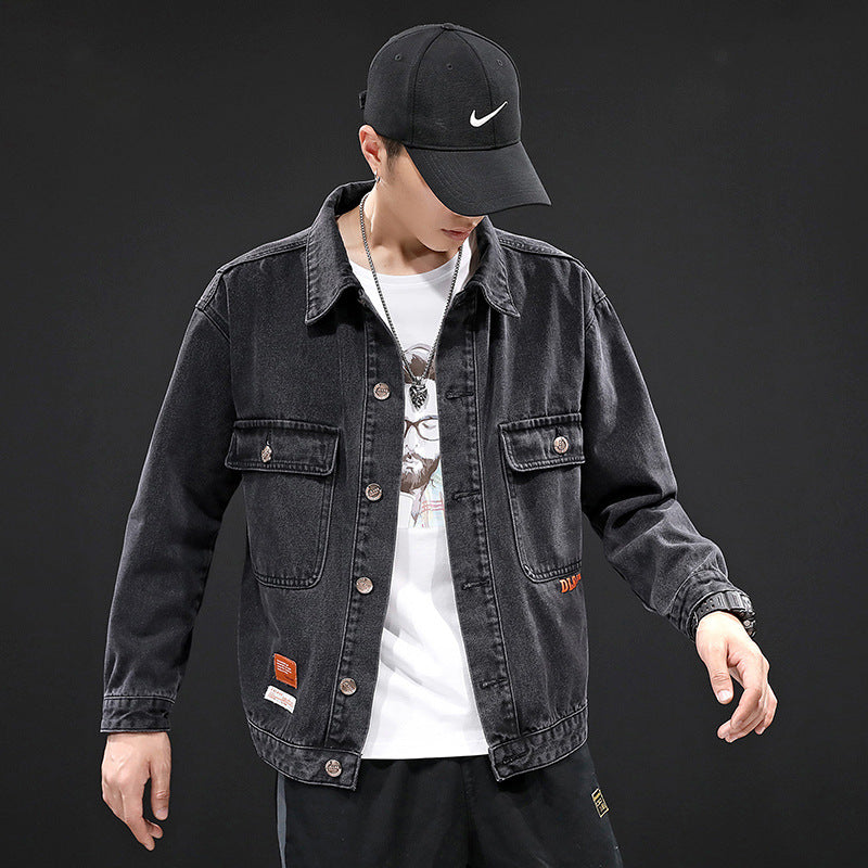 Men's Autumn Denim Jacket Jacket Men's Coat plus Size Loose Retro Sports Casual Jacket Men Jeans
