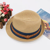 Fedora Hat Summer Hat Men's and Women's Sun Sun-Proof Vacation British Jazz Straw Hat