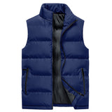 Men's Vest Casual Sleeveless Jacket Men Jacket Vest Man Autumn and Winter Solid Color plus Size
