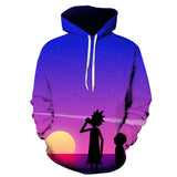 Rick and Morty  Pullover Hoodie Sweatshirts Men's Hooded Sweater Anime Print Casual and Comfortable Men's Clothing