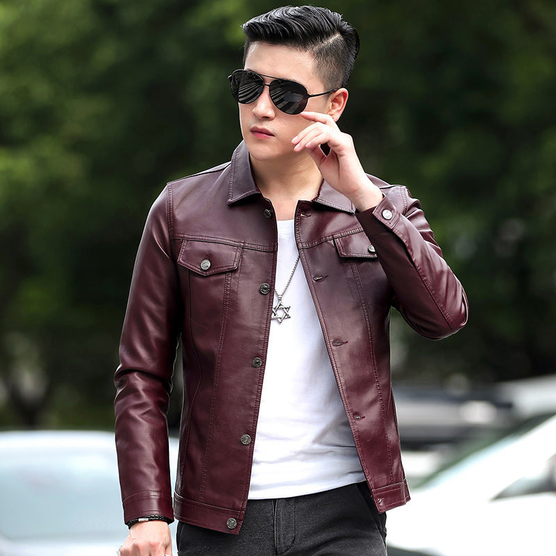 Autumn Men's Leather PU Leather Men's Coat Men's Pu Jacket