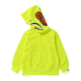 A Ape Print For Kids Hoodie Children 'S Clothing Camouflage Shark Mouth Coat Baby Mid-Length Autumn And Winter Camouflage Hooded Sweater