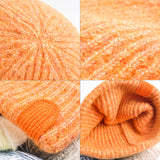 Women Beanies Autumn and Winter Knitted Hat Thick Warm Skullcap Woolen Cap