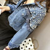 Pearl Jean Jacket Fashion Coat Women's Loose Long Sleeve Top