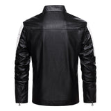Two Tone Leather Jacket Autumn Winter Youth Men's Casual Jacket Turn-down Collar Coat Men's Leather Coat Motorcycle Clothing