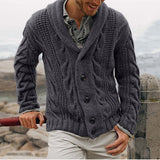 Winter Men's Loose Single Breasted Fashion Polo Collar plus Size Casual Sweater Men's Men Cardigan Sweater