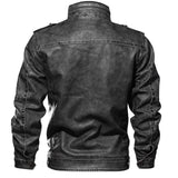 Urban Leather Jacket Men's PU Leather Jacket Fall Winter Coat Weight Washed Leather Jacket Stand Collar Jacket 3D Motorcycle Clothing