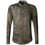 Men Casual Jacket Slim Coat Fashion Vintage Long Sleeve Shirt Slim-Fit Printed Shirt