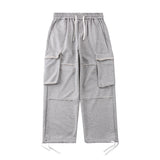 Multi-Pocket Workwear Sweatpants Men's Street plus Size Retro Sports Loose Wide-Leg Pants Ankle-Tied Trousers Men Pants