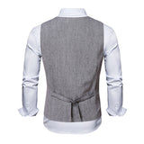 Tuxedo Vests Men Suit Vest Fashion Temperament Pure Color Vest Personal Leisure
