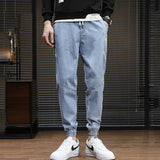 Men Summer Jeans Spring Ankle-Tied Loose Stitching Harem Jeans plus Size Retro Sports Trousers Men
