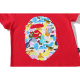 A Ape Print for Kids T Shirt Spring/Summer Camouflage Short Sleeve T-shirt Cotton Short Sleeve