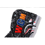 A Ape Print Jacket Shark Head Luminous Starry Sky Double Hood Sweater Men and Women Zipper Fleece Padded Coat