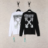 Printed Fake Two-Piece Round Neck Sweater Loose Bottoming Shirt