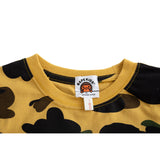 A Ape Print for Kids T Shirt Elbow Gorilla Camouflage Short Sleeve Street Hip-Hop