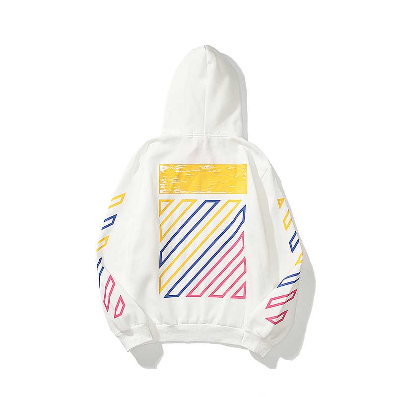 Autumn And Winter Colorful Line Character Velvet Padded Hooded Sweatshirt Men And Women Same Style