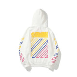 Autumn And Winter Colorful Line Character Velvet Padded Hooded Sweatshirt Men And Women Same Style