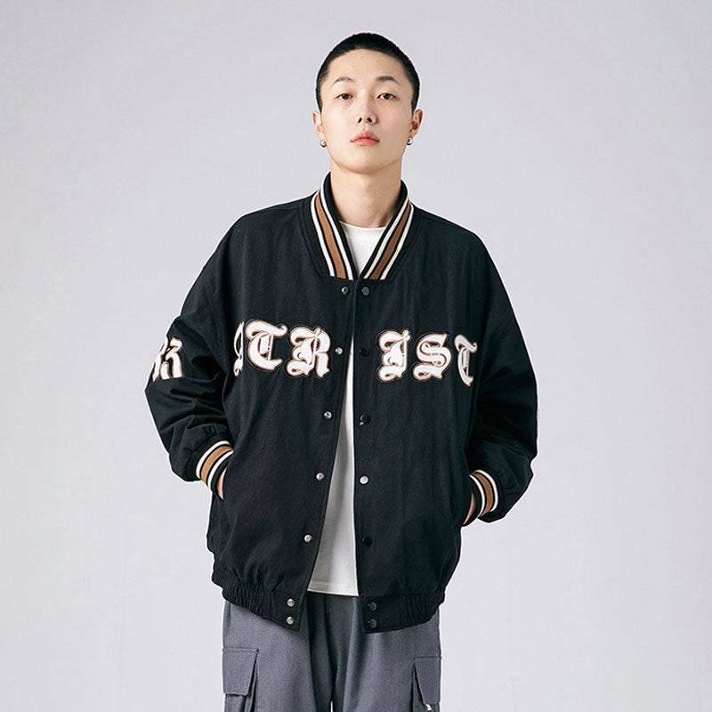 Men's Spring plus Size Retro Sports Flower Print Embroidered Baseball Uniform Men's Jacket Jacket Coat Men Coat