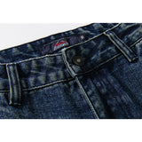 Men Patchwork Jeans Autumn Stitching Jeans Men's Retro Straight Casual Pants Men's Large Size Retro Sports