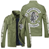 Men's Jacket Coat Sons of Anarchy Spring and Autumn Jacket Loose Zip Casual Jacket