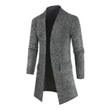 Winter Men's Stand Collar Mid-Length Sweater plus Size Fashion Large Pocket Casual Coat Men Cardigan Sweater