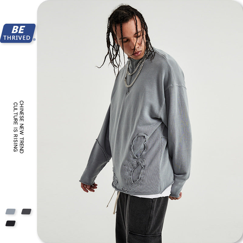 Men's Autumn and Winter Large Size Loose Retro Sports Sweater Men's Sweatshirt