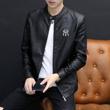 Leather Coat Men's Spring and Autumn Coat Youth Motorcycle Pu Men's Leather Men Pu Jacket