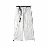 Solid Color Overalls Men's Large Size Retro Sports Loose Wide Leg Pants Trendy Drawstring Jogger Pants Men Pants