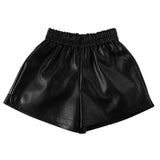 Leather Shorts Autumn and Winter High Waist A- Line plus Size Loose Boot Pants PU Leather Outer Wear Wide Leg Shorts