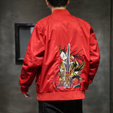 Veste Homme Mi Saison Men's Autumn Men's Embroidery Jacket Fashion Stand Collar Baseball Uniform Retro Coat