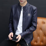 Leather Coat Men's Spring and Autumn Coat Youth Motorcycle Pu Men's Leather Men Pu Jacket