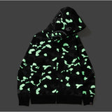 A Ape Print Hoodie Men and Women plus Size Loose Hoodie Coat