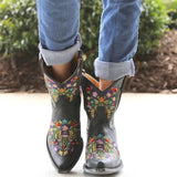 Coachella Festival Boots Autumn Pointed Embroidery Large Size Short Tube Dr. Martens Boots