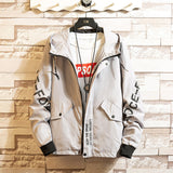 Men's Cargo Jacket Spring and Autumn Men's Coat Jacket Top Thin and All-Matching Hooded Trend Leisure Cargo