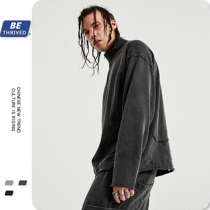 Men's Autumn and Winter Large Size Loose Retro Sports Sweater Men's Sweatshirt