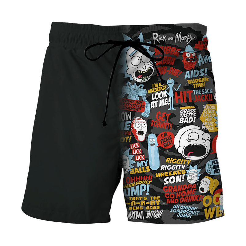 Rick and Morty Shorts 3D Printed Side Pockets
